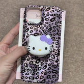 Hello Kitty Leopard Grip Holder Hard Phone Case